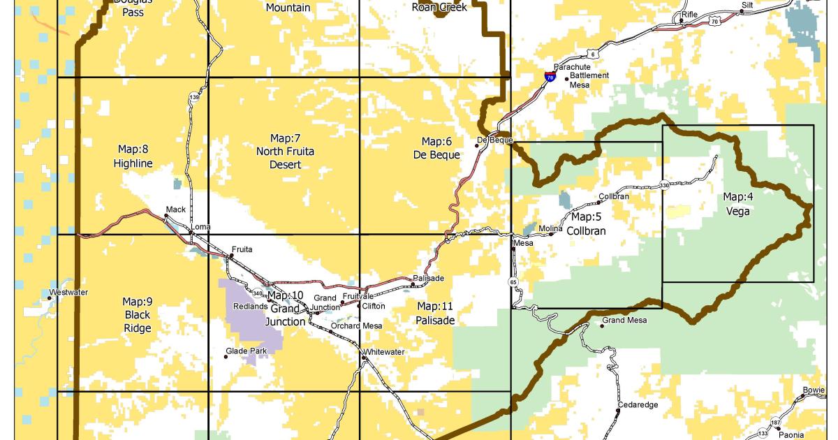Blm Colorado Grand Junction Field Office Travel Management Map Set Bureau Of Land Management 2859